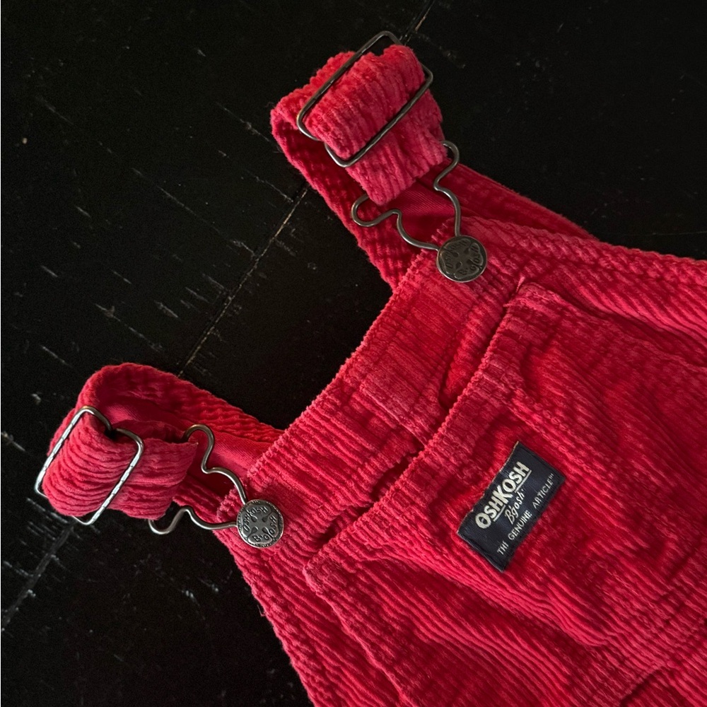 3T OshKosh B'gosh Red Overalls Dennis the Menace or Chucky Costume - Picture 6 of 10